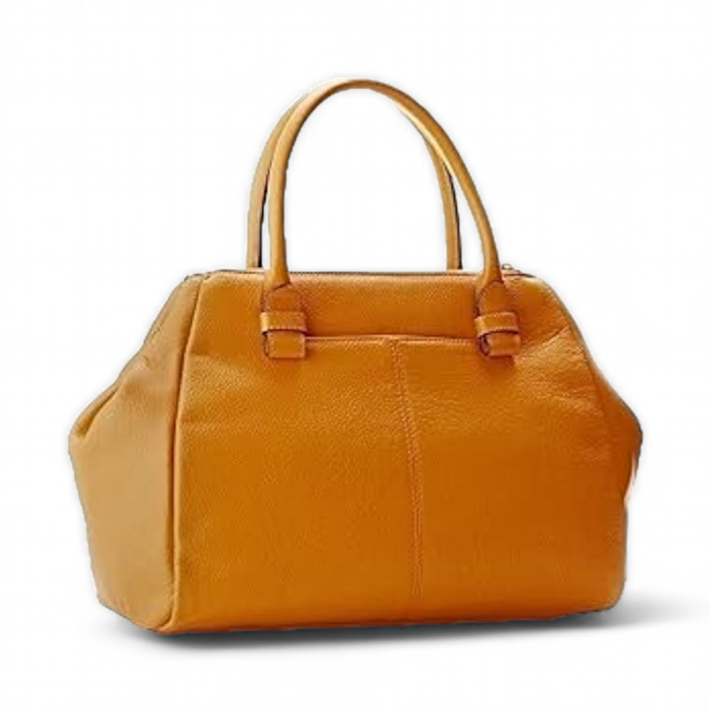 Vince Camuto Camel Leather Hand Bag Rainbow Tie Dye Interior Magnetic Closure - Picture 3 of 14